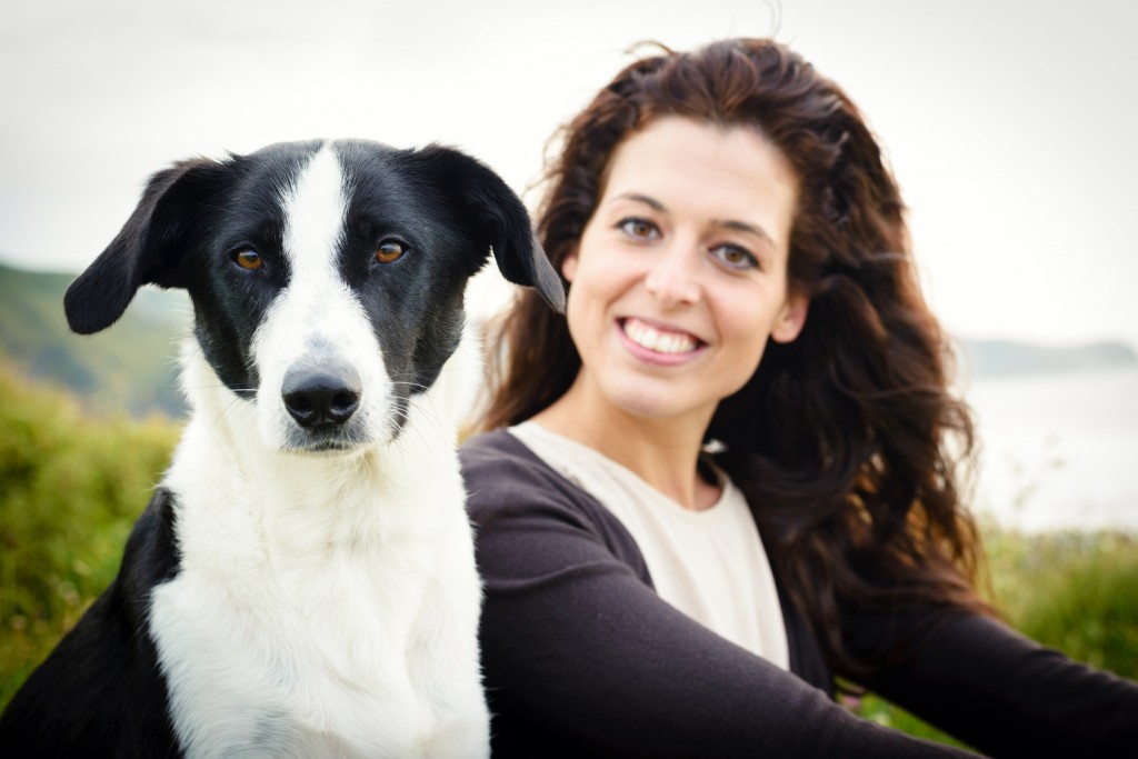 Dog and woman portrait